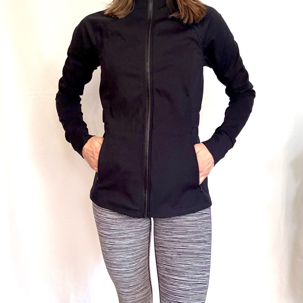Fabletics Black Jacket with Stand-Up Collar Full-Length Zipper Size Small/XS